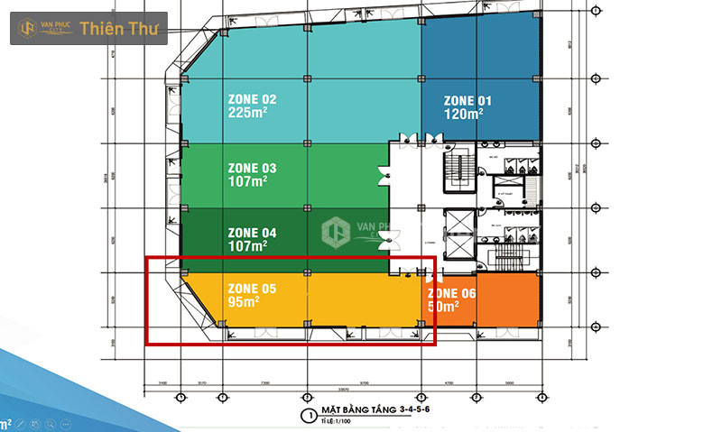 Cho thuê văn phòng 225m2 Vạn Phúc City